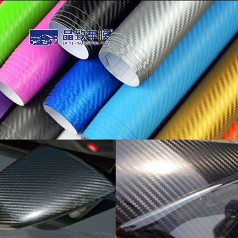 Kendinden Yapışkanlı PET Vinil Film Karbon Fiber Sarma Dayanıklı 2D 3D 4D 5D 6D Yüksek Parlaklık