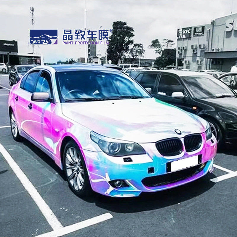 En İyi Kalite 3 Katmanlar Parlak Mavi Metalik Araba Vinil Wrap Kabarcık Ücretsiz Araba Sarma Için 1.52 m * 18 m