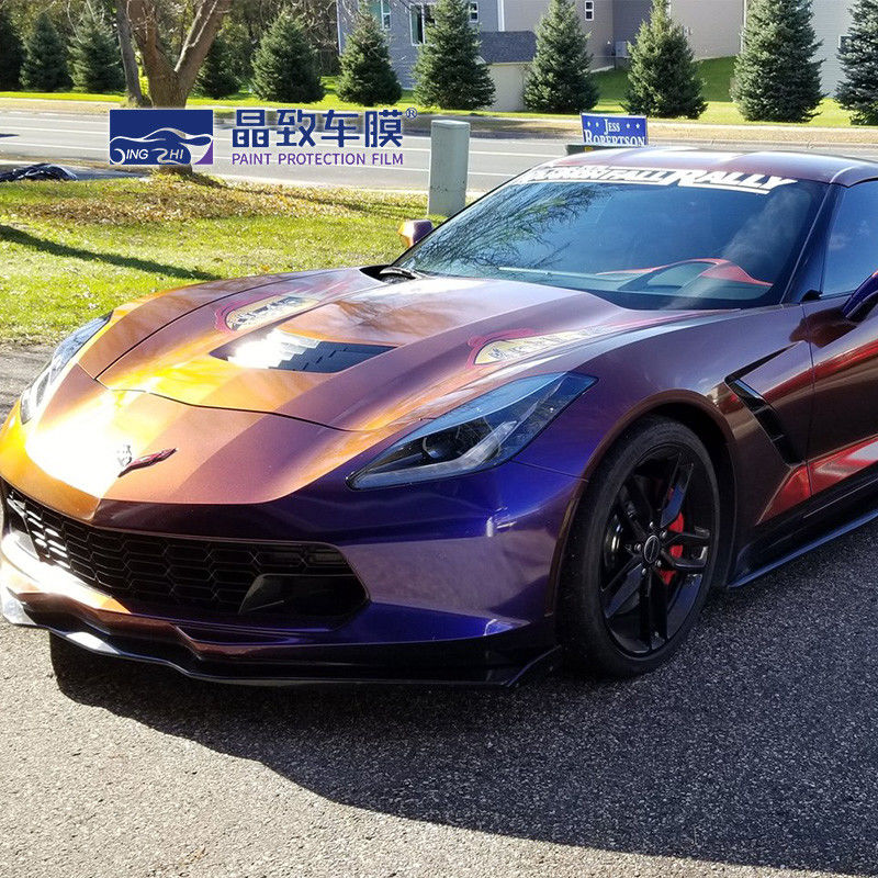 En İyi Kalite 3 Katmanlar Parlak Mavi Metalik Araba Vinil Wrap Kabarcık Ücretsiz Araba Sarma Için 1.52 m * 18 m