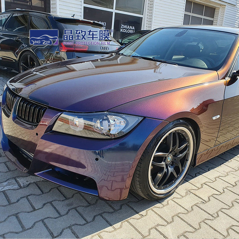 En İyi Kalite 3 Katmanlar Parlak Mavi Metalik Araba Vinil Wrap Kabarcık Ücretsiz Araba Sarma Için 1.52 m * 18 m