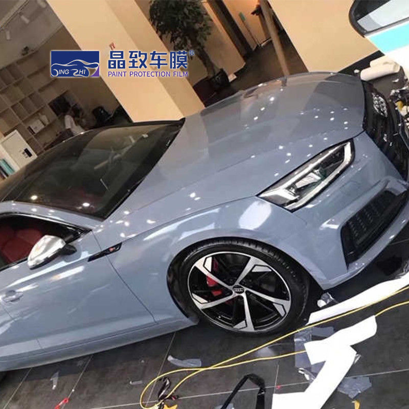 1.52x18M Otomatik Renkli Boya Koruma Filmi Parlak Taş Gri Kendinden Yapışkanlı