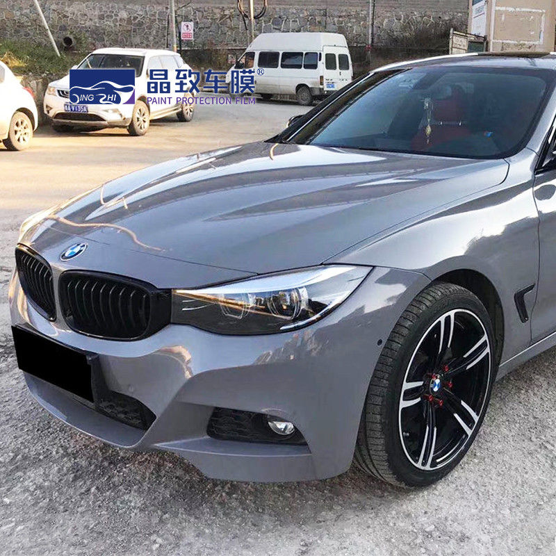 1.52x18M Otomatik Renkli Boya Koruma Filmi Parlak Taş Gri Kendinden Yapışkanlı